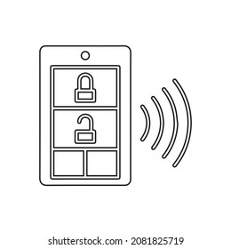 Key line icon. Illustration of car key icon on white background.