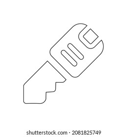 Key line icon. Illustration of car key icon on white background.