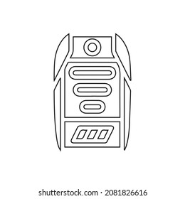 Key line icon. Illustration of car key icon on white background.