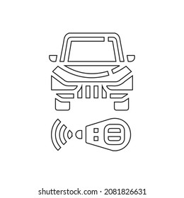 Key line icon. Illustration of car key icon on white background.