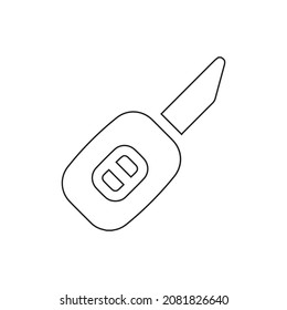 Key line icon. Illustration of car key icon on white background.