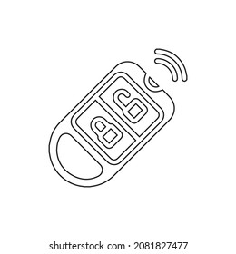 Key line icon. Illustration of car key icon on white background.