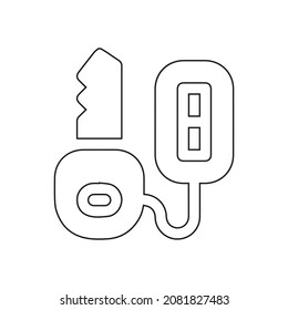 Key line icon. Illustration of car key icon on white background.