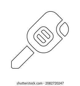 Key line icon. Illustration of car key icon on white background.