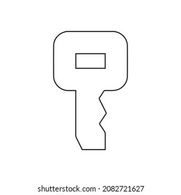 Key line icon. Illustration of car key icon on white background.