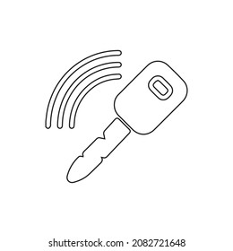Key line icon. Illustration of car key icon on white background.