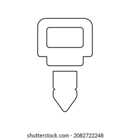Key line icon. Illustration of car key icon on white background.