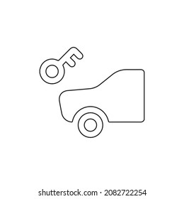 Key line icon. Illustration of car key icon on white background.