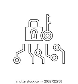 Key line icon. Illustration of car key icon on white background.