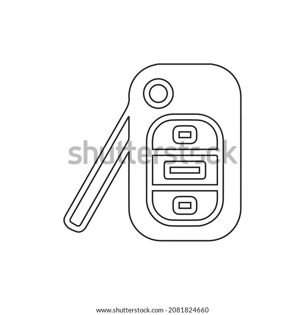 Key line icon. Illustration of car key icon\
on white background.