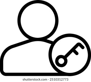 ícone de linha de chave ilustração vetor