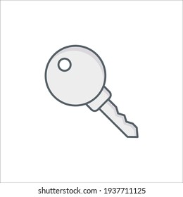 key Line Icon Isolated On White Background