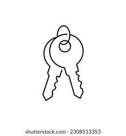 Key line icon isolated on white background. Vector illustration