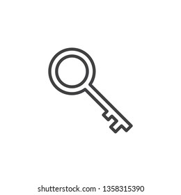 Key line icon. linear style sign for mobile concept and web design. Locker key outline vector icon. Symbol, logo illustration. Pixel perfect vector graphics