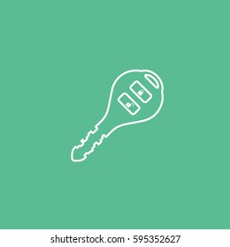 Key Line Icon On Green Background