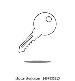 Key line icon on white background. Flat style. 