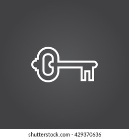 key line icon, outline vector logo illustration, linear pictogram isolated on black
