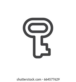 Key line icon, outline vector sign, linear style pictogram isolated on white. Password symbol, logo illustration. Thick line design. Pixel perfect graphics