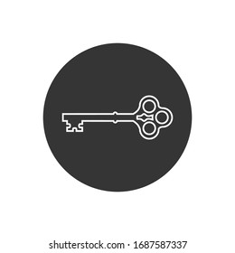 Key line icon symbol vector on white background editable
