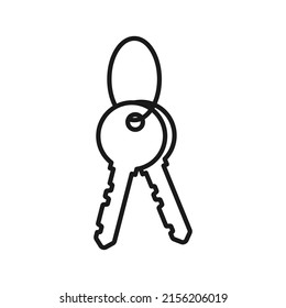 Key line Icon Vector. Linear Lock or unlock sign symbol.