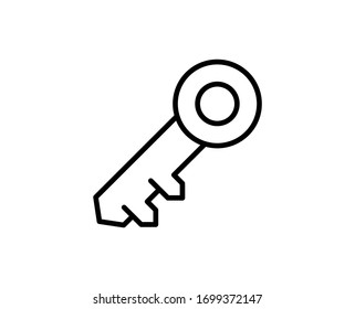 Schlüsselzeilensymbol. Vektorillustration-Symbol im trendigen, flachen Stil auf weißem Hintergrund. Entscheidend für Design.