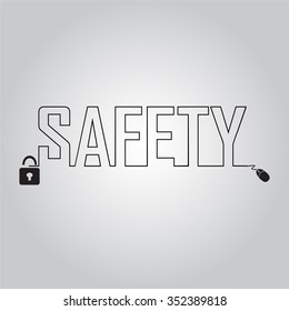 Key and line text, safety concept illustration