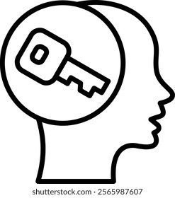 Key Line Vector Icon Design