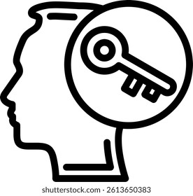 Key Line Vector Icon Design