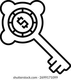 Diseño de icono de Vector de línea clave