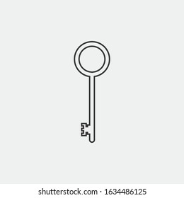 Key line vector icon security
