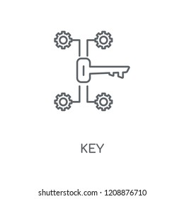 Key linear icon. Key concept stroke symbol design. Thin graphic elements vector illustration, outline pattern on a white background, eps 10.