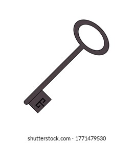 Key, linear style sign for mobile concept and web design. Symbol, logo illustration. Pixel perfect vector graphics