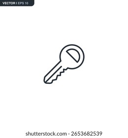 Clave, signo de estilo lineal para el concepto móvil y el Diseño web. Símbolo, ilustración del logotipo. Gráficos de Vector perfecto de píxeles
