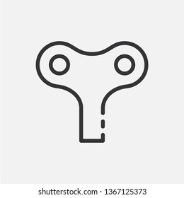 Сlockwork key. Linear vector icon