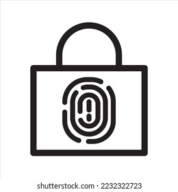 Key lock fingerprint access icon. App security icon. Vector and glyph