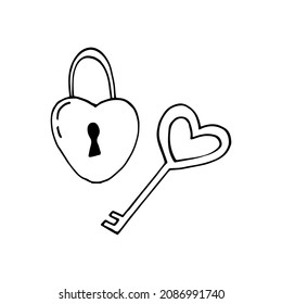 doodle dibujado con la mano del corazón. vector, escandinavo, nórdico, minimalismo. , pegatina. día de San Valentín de bodas de amor