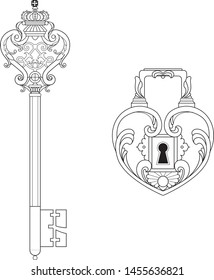 key lock heart, lockpad key crown