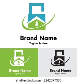 
Diseño del logotipo de la cerradura de llaves

