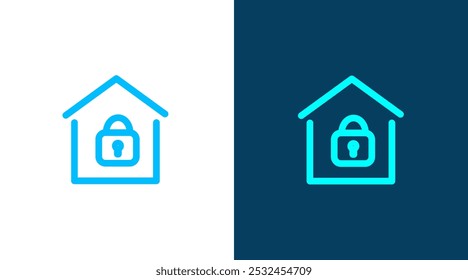 Key lock house security logo design, smart key home vector. Smart home secure logo icon design