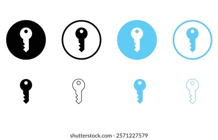 key lock icon , access account login password icons - house key icon security symbol. vector interface app icons	
