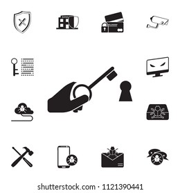 key to the lock icon. Detailed set of cyber security icons. Premium quality graphic design sign. One of the collection icons for websites, web design, mobile app on white background