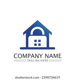key and lock icon padlock logo and symbol vector design Graphic