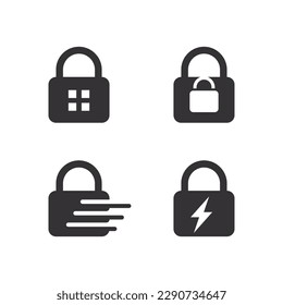 key and lock icon padlock logo and symbol vector design Graphic