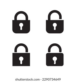 key and lock icon padlock logo and symbol vector design Graphic