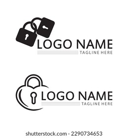 key and lock icon padlock logo and symbol vector design Graphic