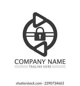 key and lock icon padlock logo and symbol vector design Graphic