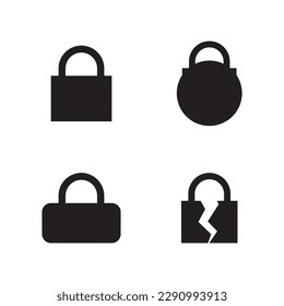 key and lock icon padlock logo and symbol vector design Graphic