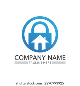 key and lock icon padlock logo and symbol vector design Graphic