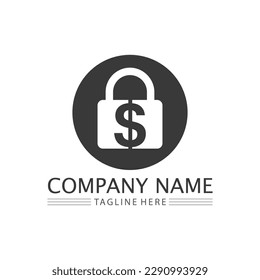 key and lock icon padlock logo and symbol vector design Graphic