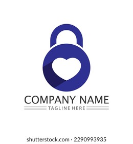 key and lock icon padlock logo and symbol vector design Graphic